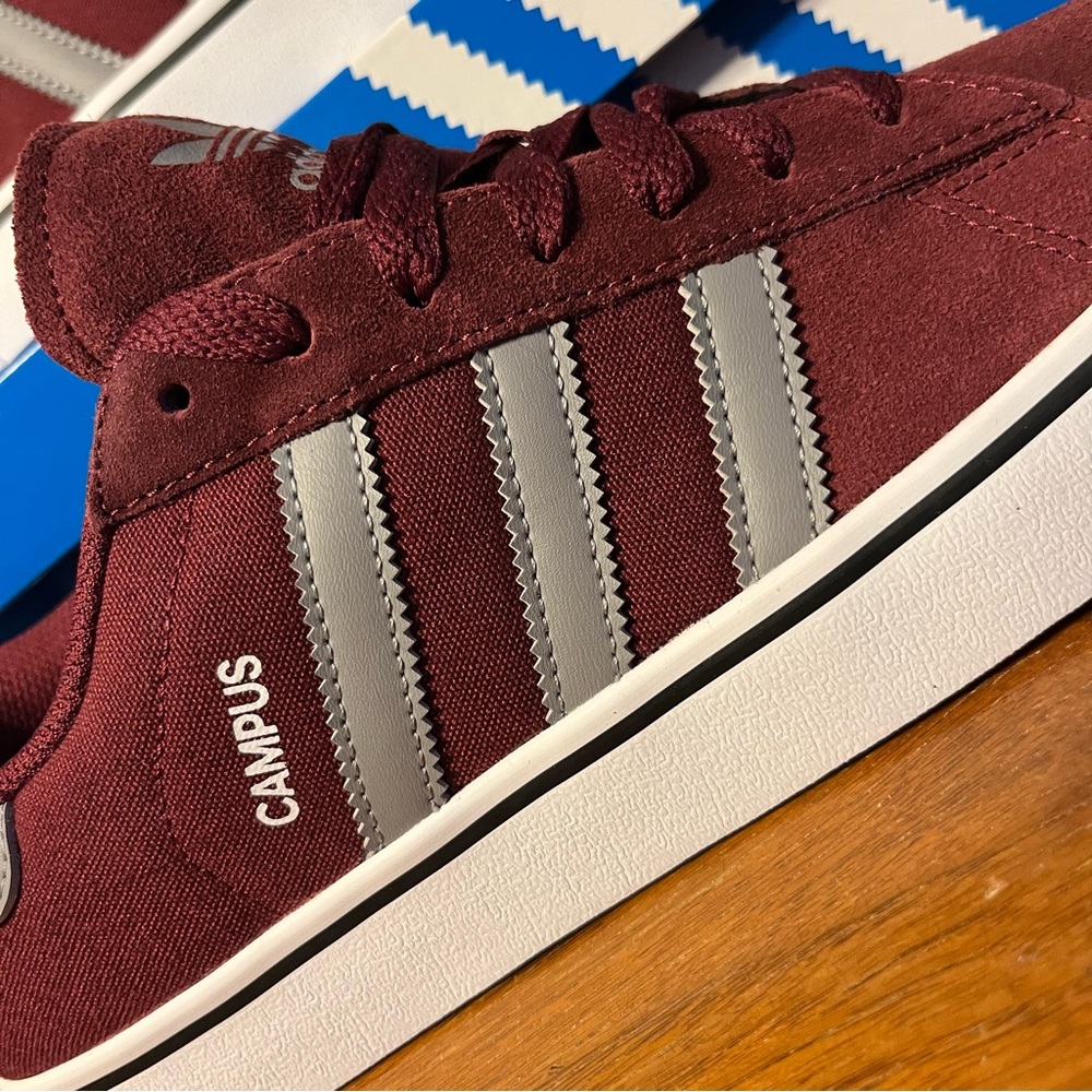 Adidas Burgundy Campus Vulc Shoes - Picture 4 of 6